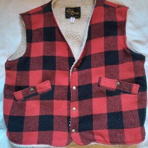 Vintage Cal Craft Fleece Lined Flannel Vest